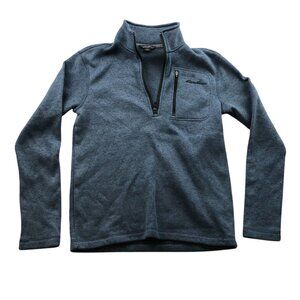 Eddie Bauer Men's 1/4 Zip Pullover Fleece Small Cozy Knit Blue